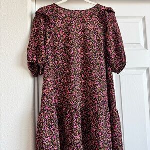 H&M Pink and Black Floral Dress